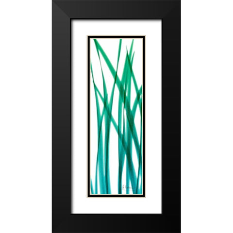 Snow Drop Flowing Blue Green Black Modern Wood Framed Art Print with Double Matting by Koetsier, Albert