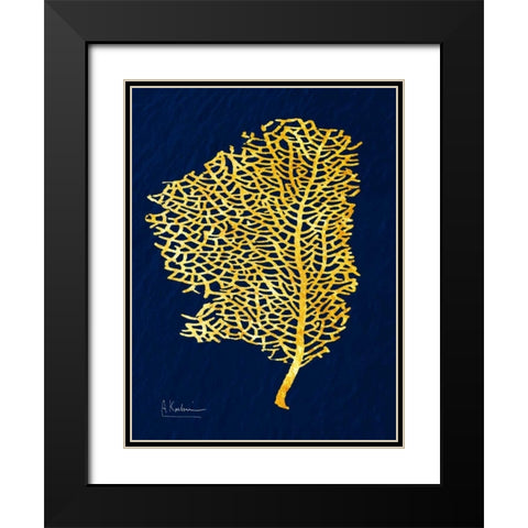 Golden Sea Fan Black Modern Wood Framed Art Print with Double Matting by Koetsier, Albert