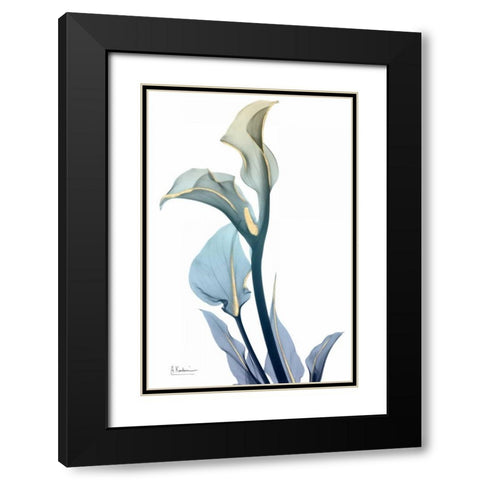 Gold Splash Calla Lily 1 Black Modern Wood Framed Art Print with Double Matting by Koetsier, Albert