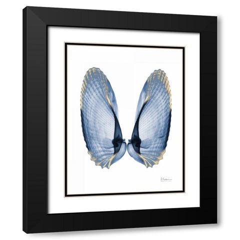 Golden Crusted Angel Wings Black Modern Wood Framed Art Print with Double Matting by Koetsier, Albert