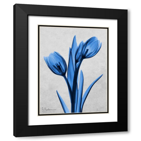 Midnight Tulips Black Modern Wood Framed Art Print with Double Matting by Koetsier, Albert