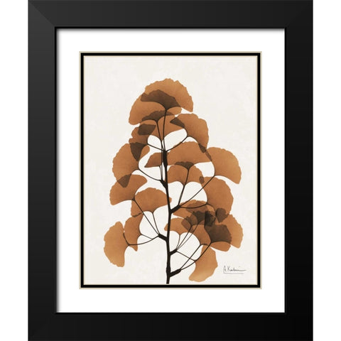 Aged Ginko Black Modern Wood Framed Art Print with Double Matting by Koetsier, Albert