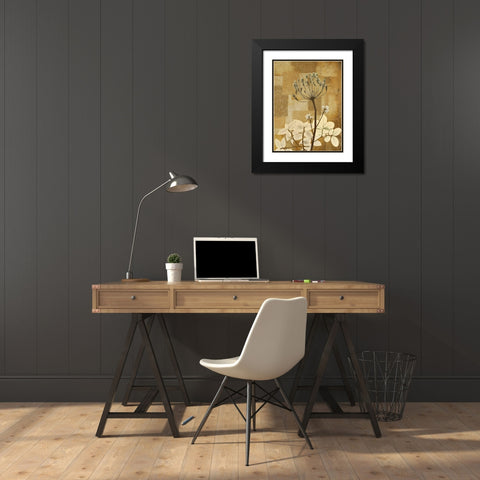 Zenfully Golden 1 Black Modern Wood Framed Art Print with Double Matting by Koetsier, Albert