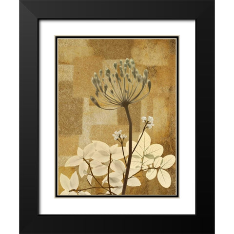 Zenfully Golden 1 Black Modern Wood Framed Art Print with Double Matting by Koetsier, Albert