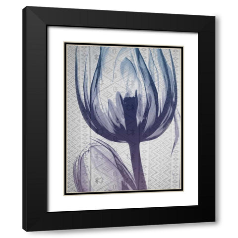 Aubergine Textiles 1 Black Modern Wood Framed Art Print with Double Matting by Koetsier, Albert