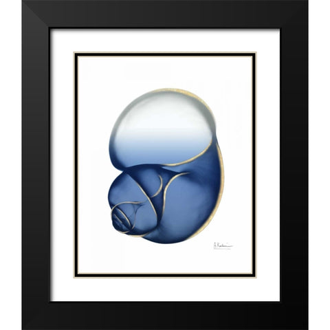 Shimmering Indigo Snail 1 Black Modern Wood Framed Art Print with Double Matting by Koetsier, Albert