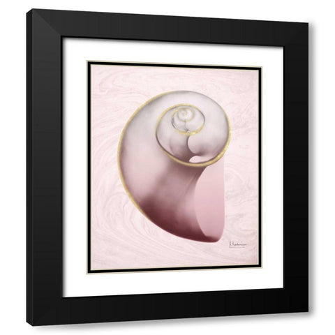 Marble Blush Snail 2 Black Modern Wood Framed Art Print with Double Matting by Koetsier, Albert