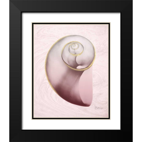 Marble Blush Snail 2 Black Modern Wood Framed Art Print with Double Matting by Koetsier, Albert