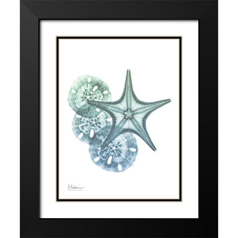 Shimmering Dollars and Stars Black Modern Wood Framed Art Print with Double Matting by Koetsier, Albert