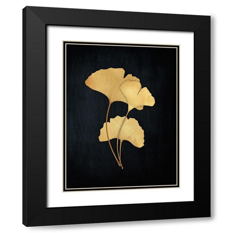 Midas Ginkgo 2 Black Modern Wood Framed Art Print with Double Matting by Koetsier, Albert