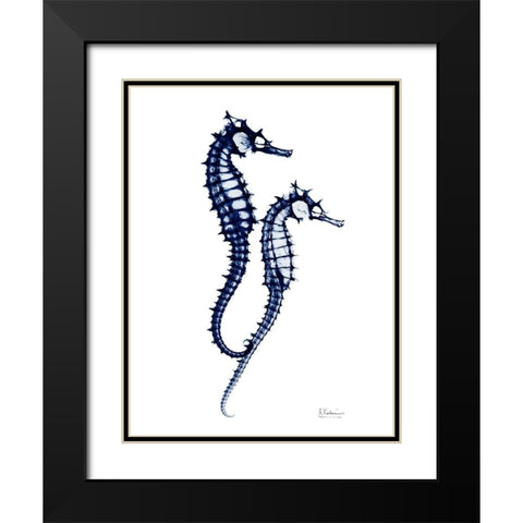 Indigo Horse Race 2 Black Modern Wood Framed Art Print with Double Matting by Koetsier, Albert