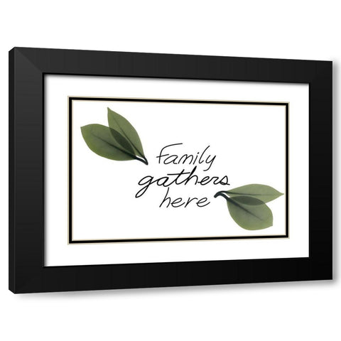 Family Gathering Black Modern Wood Framed Art Print with Double Matting by Koetsier, Albert