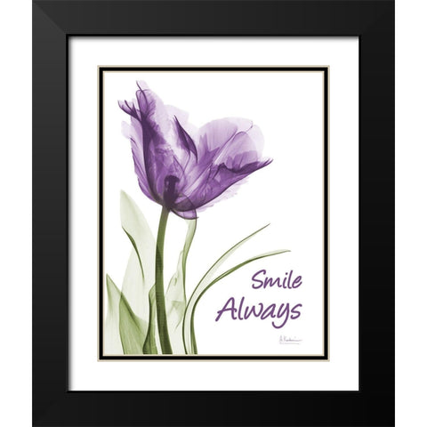 Smile Smiling Tulip Black Modern Wood Framed Art Print with Double Matting by Koetsier, Albert