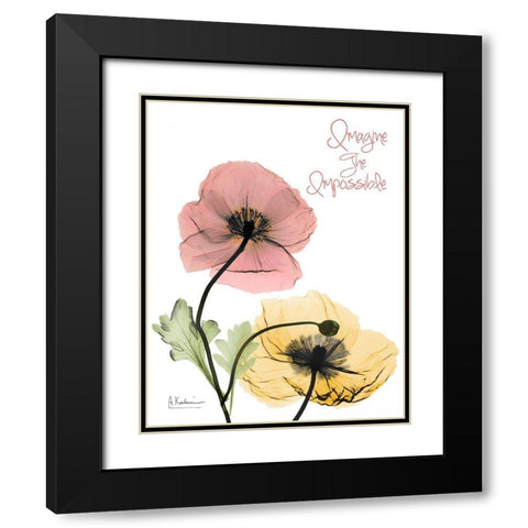 Impossible  Poppies Black Modern Wood Framed Art Print with Double Matting by Koetsier, Albert