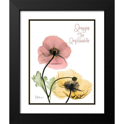 Impossible  Poppies Black Modern Wood Framed Art Print with Double Matting by Koetsier, Albert