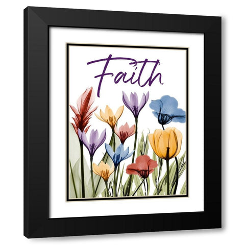 Faithful Flowerscape Black Modern Wood Framed Art Print with Double Matting by Koetsier, Albert