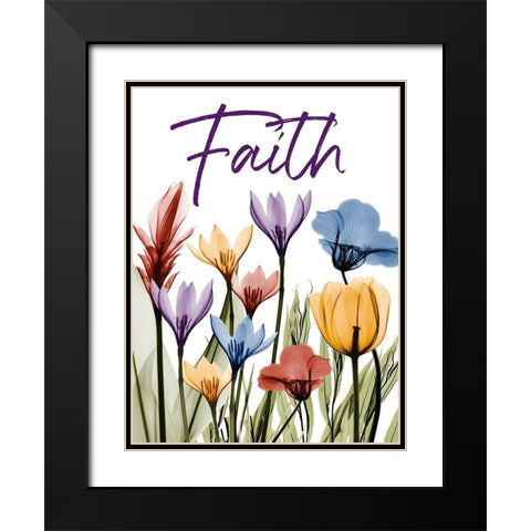 Faithful Flowerscape Black Modern Wood Framed Art Print with Double Matting by Koetsier, Albert