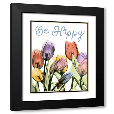 Happy Tulipscape Black Modern Wood Framed Art Print with Double Matting by Koetsier, Albert