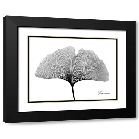 Inverted Ginko 1 Black Modern Wood Framed Art Print with Double Matting by Koetsier, Albert