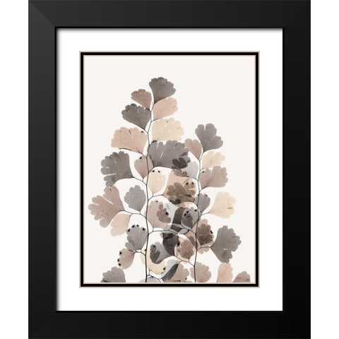 Earthy Maidenhair Fern Black Modern Wood Framed Art Print with Double Matting by Koetsier, Albert