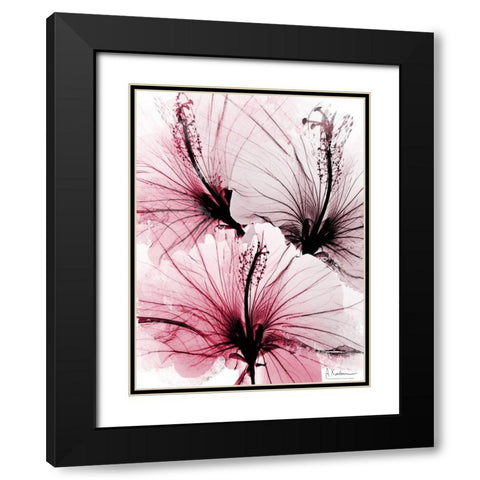 Bright Floral Abstract 1 Black Modern Wood Framed Art Print with Double Matting by Koetsier, Albert