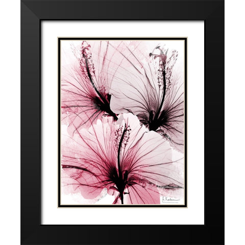 Bright Floral Abstract 1 Black Modern Wood Framed Art Print with Double Matting by Koetsier, Albert