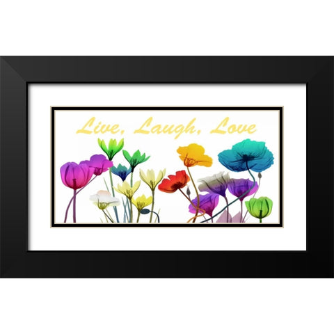 Live Laugh Love Black Modern Wood Framed Art Print with Double Matting by Koetsier, Albert