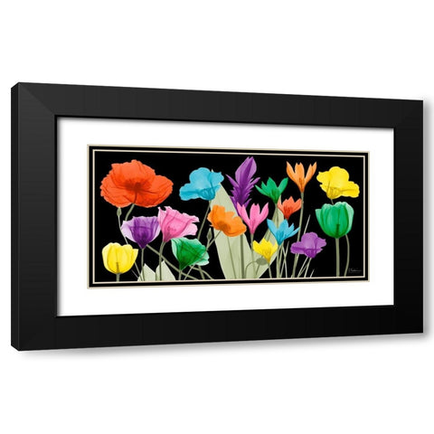 Pretty Floral Jewels 3 Black Modern Wood Framed Art Print with Double Matting by Koetsier, Albert