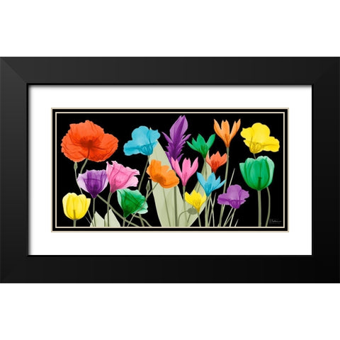 Pretty Floral Jewels 3 Black Modern Wood Framed Art Print with Double Matting by Koetsier, Albert