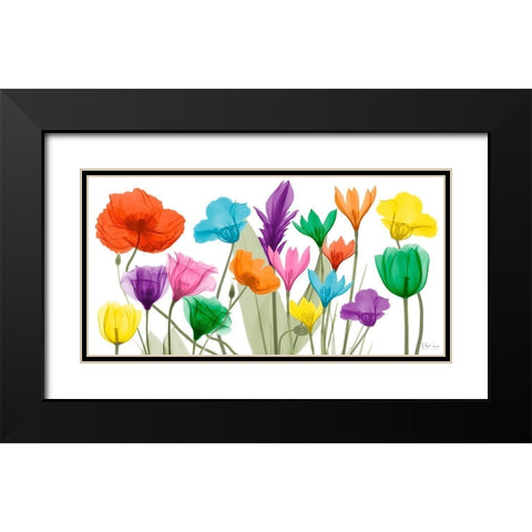 Pretty Floral Jewels 1 Black Modern Wood Framed Art Print with Double Matting by Koetsier, Albert