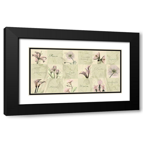 Blushing Buds Black Modern Wood Framed Art Print with Double Matting by Koetsier, Albert