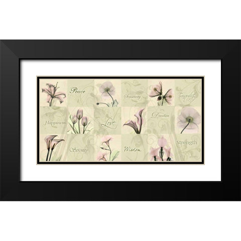 Blushing Buds Black Modern Wood Framed Art Print with Double Matting by Koetsier, Albert