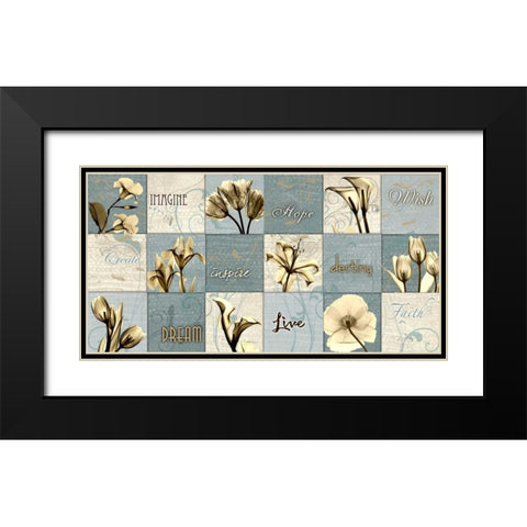 Flower Patch Black Modern Wood Framed Art Print with Double Matting by Koetsier, Albert