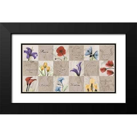 Autumn Blooms Black Modern Wood Framed Art Print with Double Matting by Koetsier, Albert