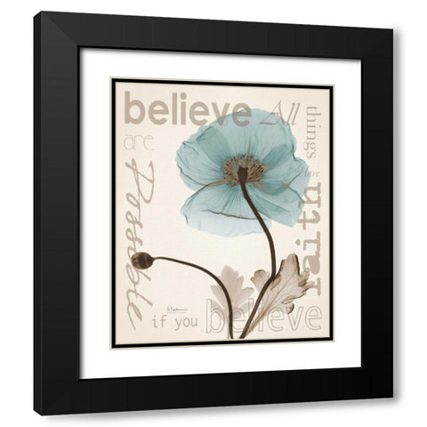 Believe Poppy Black Modern Wood Framed Art Print with Double Matting by Koetsier, Albert