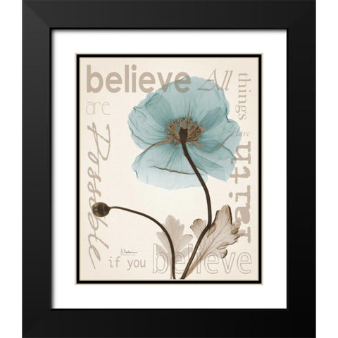 Believe Poppy Black Modern Wood Framed Art Print with Double Matting by Koetsier, Albert