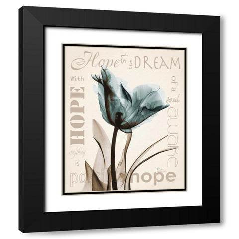 Hope Tulip Black Modern Wood Framed Art Print with Double Matting by Koetsier, Albert