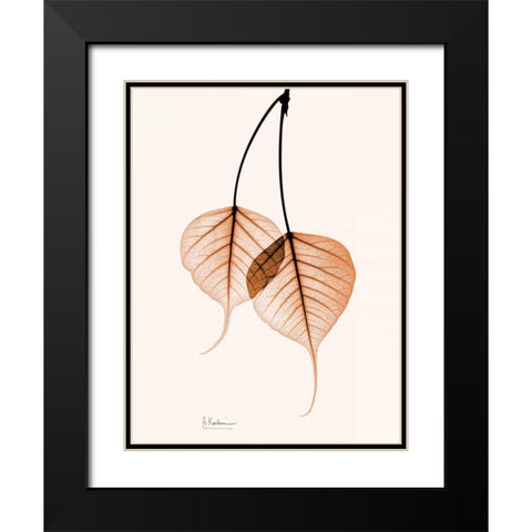 Bodhi Tree orange Black Modern Wood Framed Art Print with Double Matting by Koetsier, Albert