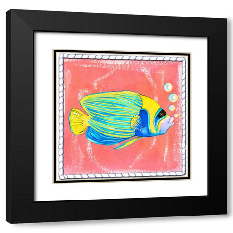 Beach Front Fish Black Modern Wood Framed Art Print with Double Matting by Ormsby, Anne