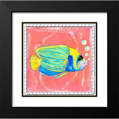 Beach Front Fish Black Modern Wood Framed Art Print with Double Matting by Ormsby, Anne