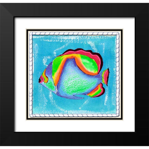 Beach Front Butterfly Fish Black Modern Wood Framed Art Print with Double Matting by Ormsby, Anne