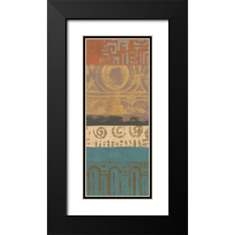 African Panel 2 Black Modern Wood Framed Art Print with Double Matting by Saunders, Alonzo