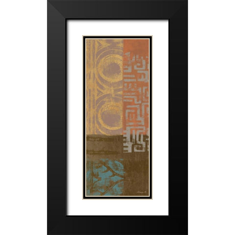 African Panel 3 Black Modern Wood Framed Art Print with Double Matting by Saunders, Alonzo