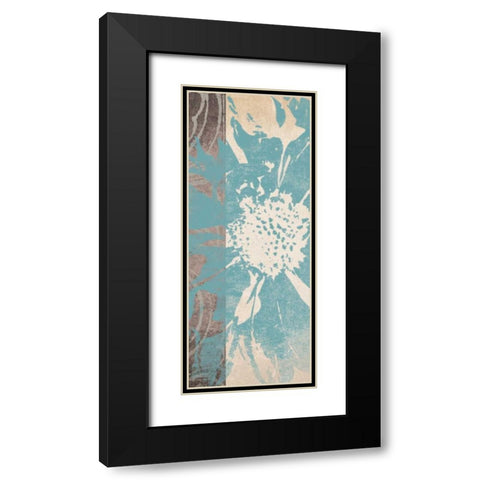 Flower Panel 1 Black Modern Wood Framed Art Print with Double Matting by Saunders, Alonzo
