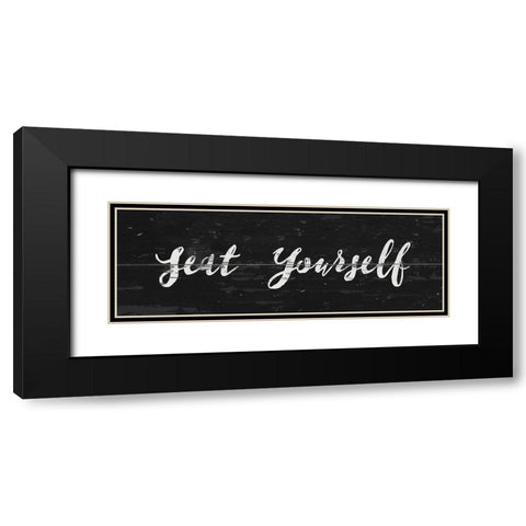Seat Yourself Black Modern Wood Framed Art Print with Double Matting by Vidal, Alicia