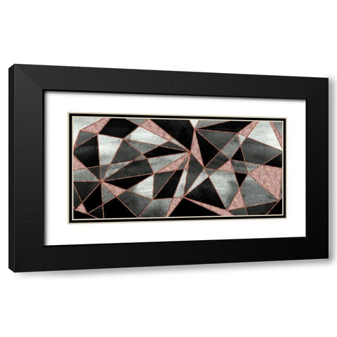 Blush Geo Abstract Black Modern Wood Framed Art Print with Double Matting by Vidal, Alicia