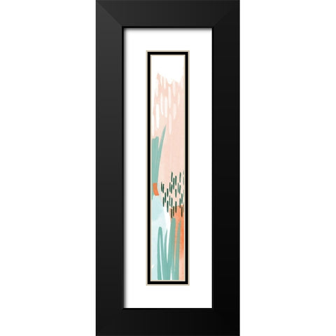 80 Abstract Panel 3 Black Modern Wood Framed Art Print with Double Matting by Vidal, Alicia