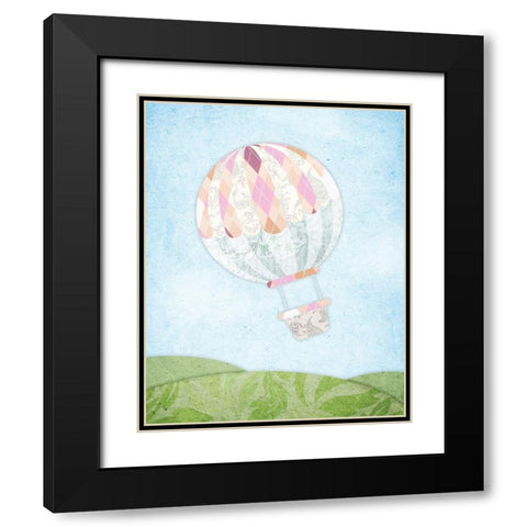 Hot Air Balloon Black Modern Wood Framed Art Print with Double Matting by Vidal, Alicia