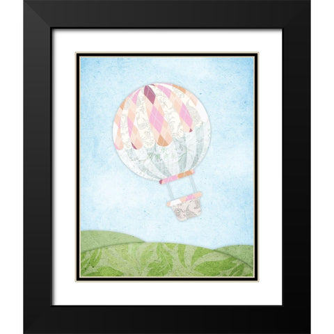 Hot Air Balloon Black Modern Wood Framed Art Print with Double Matting by Vidal, Alicia
