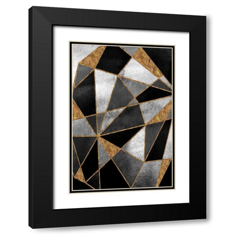 Black Geo Abstracted Black Modern Wood Framed Art Print with Double Matting by Vidal, Alicia